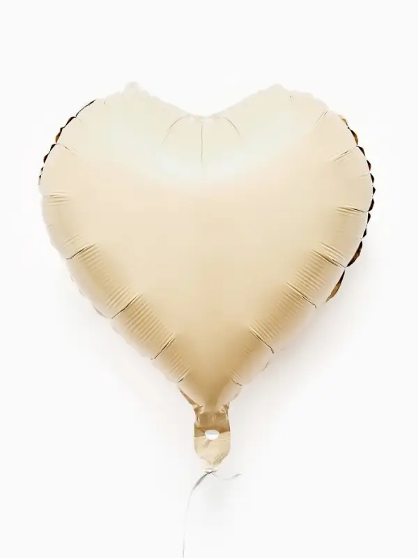 Воздушные шары фольгированные 17" "Сердце" цвет кремовый сатин, набор 5 штук