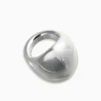 Кольцо пластик "Объемный круг", р-р 17, цвет серебро