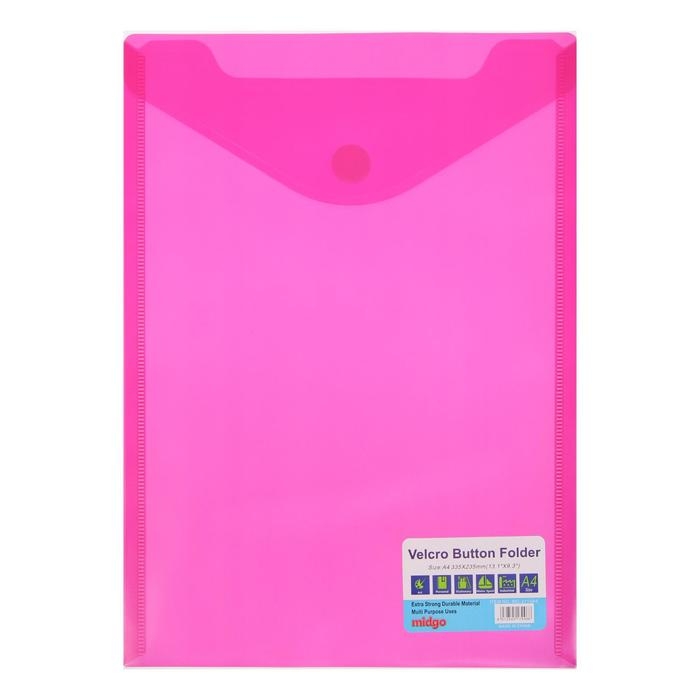 Папка на кнопке (липучке) А4, вертикальная, МИКС