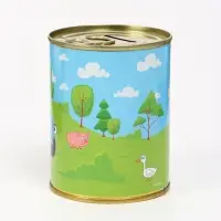 Копилка металлическая, 9.5 см&times;7.5 см&times;7.5 см, Синий трактор