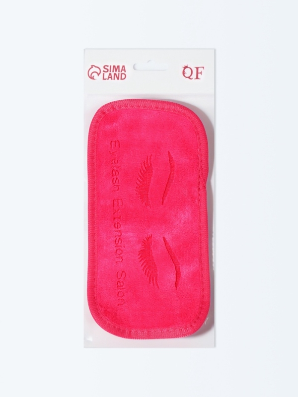 Подушечка д/мастеров по наращ ресниц 19,5*9,5см полиэстер розовый пакет QF