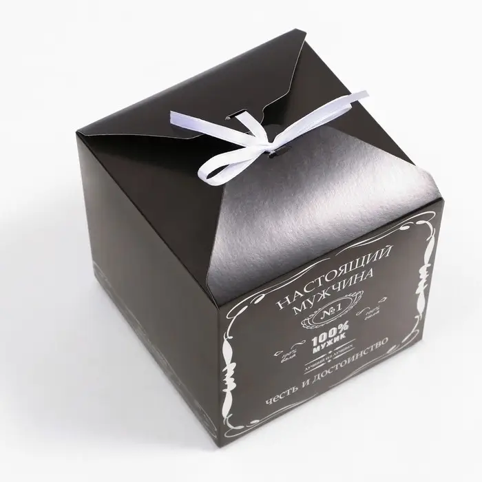 Коробка складная "100% мужик", 14&times;14&times;14 см