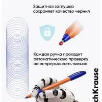 Ручка шариковая ErichKrause U-109 Orange Stick&Grip, игольчатый узел 1.0 мм, чернила синие, резиновый держатель, супермягкое письмо