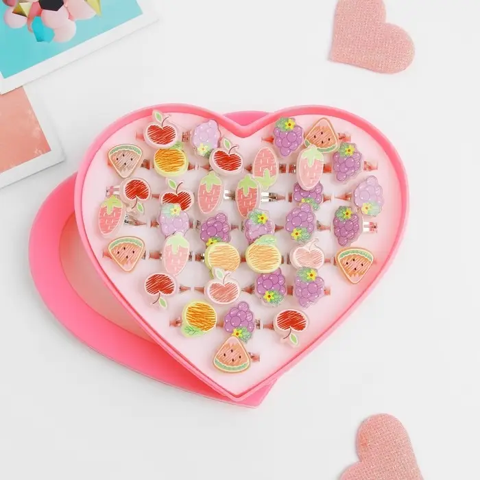 Кольцо детское &laquo;Выбражулька&raquo; нарисованные фрукты, форма МИКС, цветное, безразмерное