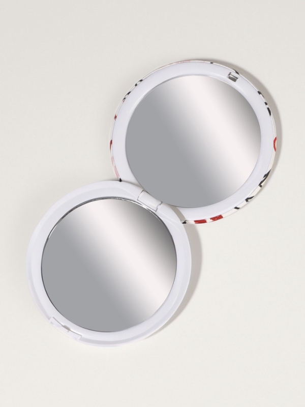 Зеркало складное круг (2) c/увел d7,5см GRL PWR белый пласт пакет QF