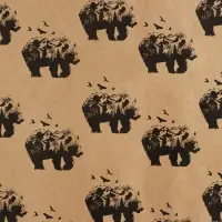 Бумага упаковочная крафтовая &laquo;Bear&raquo;, 70 х 100 см