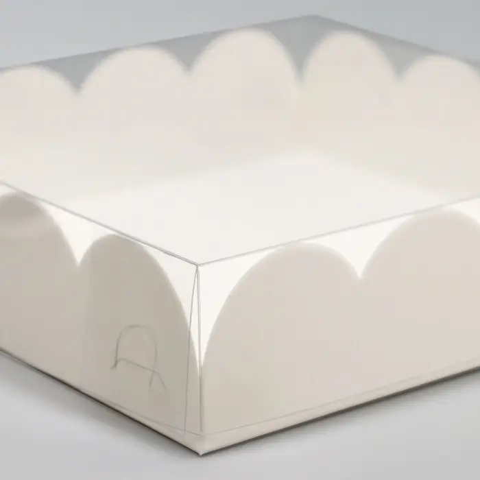 Коробка для печенья, кондитерская упаковка, Белая, 16 х 16 х 4 см