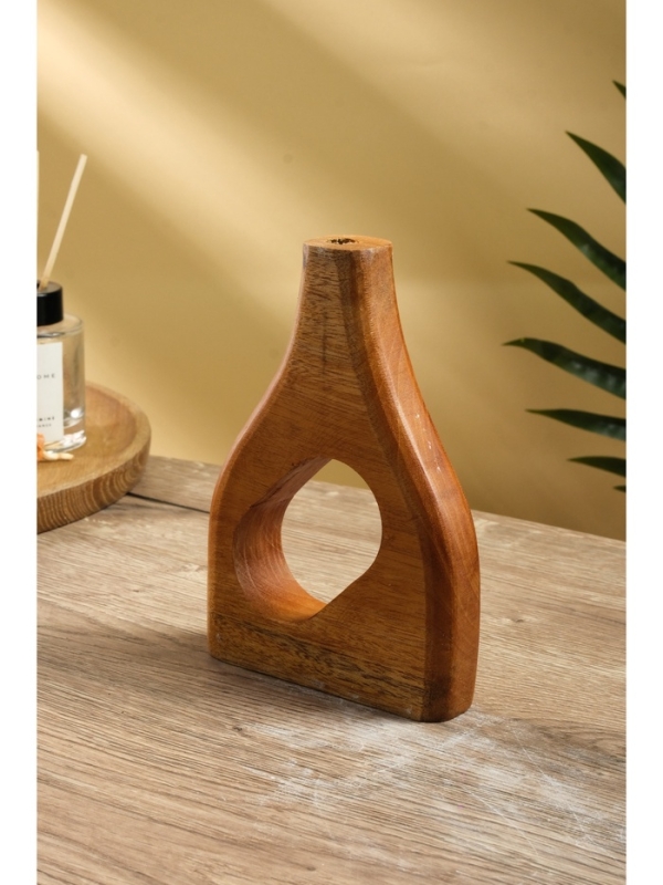 Ваза "Катарсис" дерево Джати, 12х3х18 см, цв. коричневый