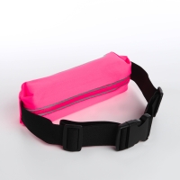 Сумка поясная на молнии, светоотражающие элементы, цвет розовый