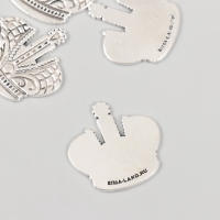 Декор металл для творчества "Корона императора" набор 5 шт 2,5х2,5 см