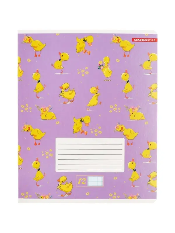 Тетрадь 12л кл Забавные утята, обл карт, МИКС