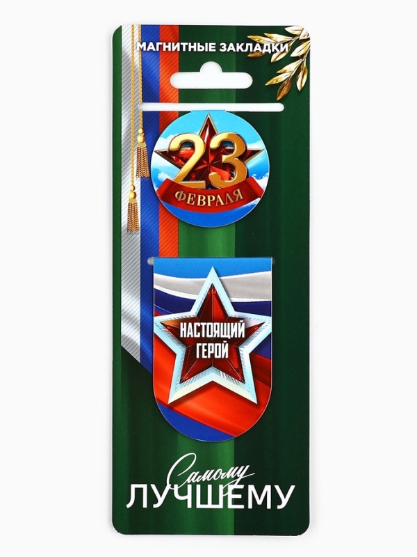 Магнитные закладки для книг, 2 шт. &laquo;23 февраля&raquo;