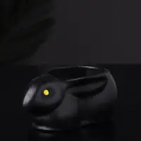 Подсвечник "Заяц" 9х6х4 см, черный