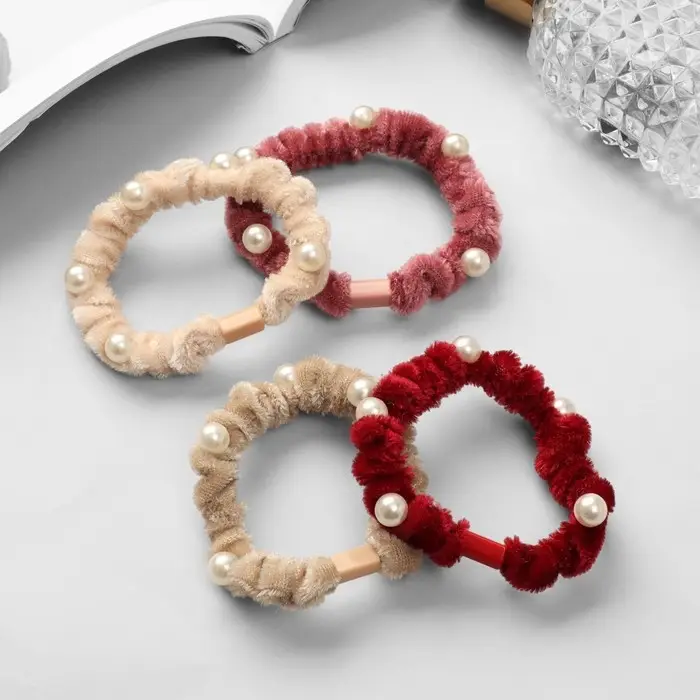 Резинка для волос "Магали" бусинки, 5,5 см, микс