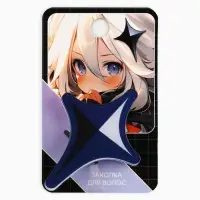 Заколки для волос на открытке &laquo;Аниме&raquo;, 3,7 х 3,7 х 1 см