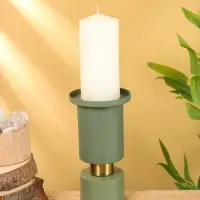 Подсвечник на 1 свечу текстурный "Болотный" 10,5х10,5х19 см