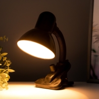 Лампа настольная Е27, светорегулятор, на зажиме (220В) черная (108А) RISALUX