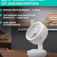 Настольный вентилятор T-DF422, с аккумулятором, USB-зарядка