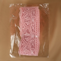 Кружево на сетке, 55 мм &times; 11 &plusmn; 1 м, цвет нежно-розовый