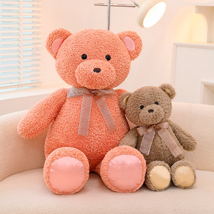 Мягкая игрушка "Медведь" с бантиком, 90 см, цвет розовый