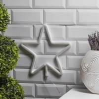 Неоновая вывеска &laquo;Звезда&raquo; 28 &times; 28 см, батарейки ААх3 (не в комплекте), USB, свечение голубое