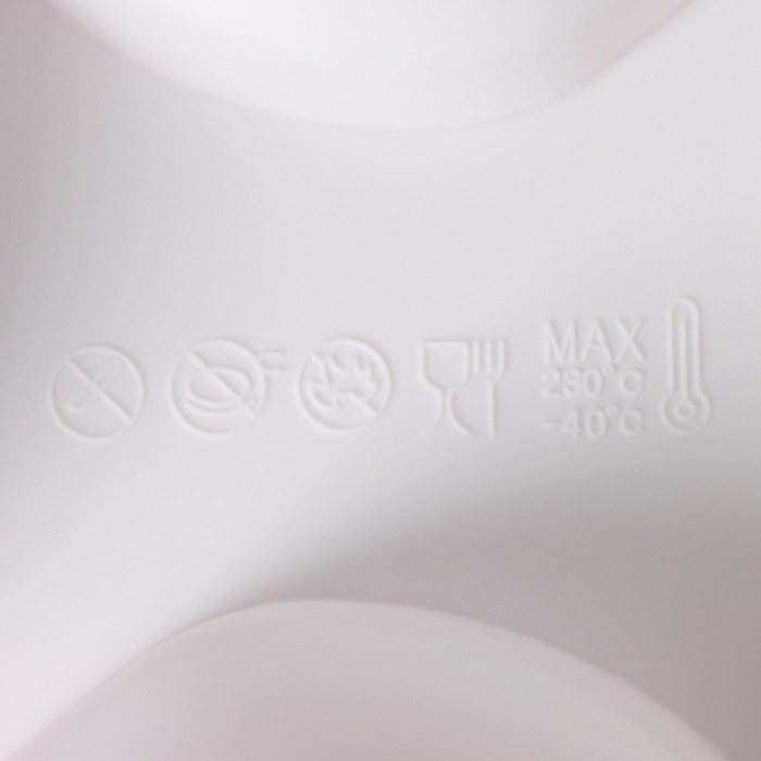 Форма для муссовых десертов и выпечки Доляна &laquo;Стоун&raquo;, силикон, 30&times;18&times;3 см, 6 ячеек (9,5&times;7 см), цвет белый