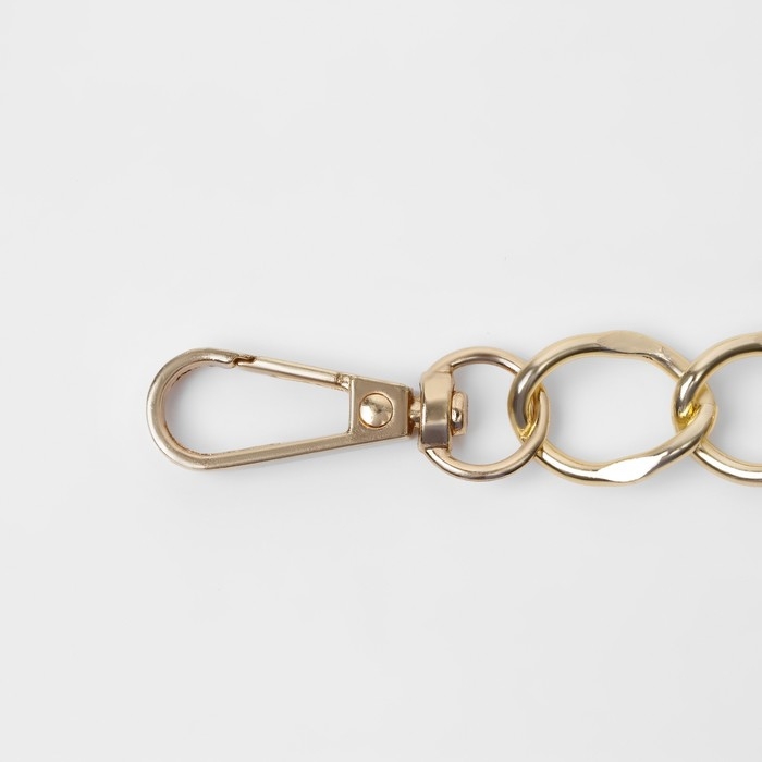 Цепочка для сумки, с карабинами, металлическая, 19 &times; 15 мм, 120 см, цвет золотой