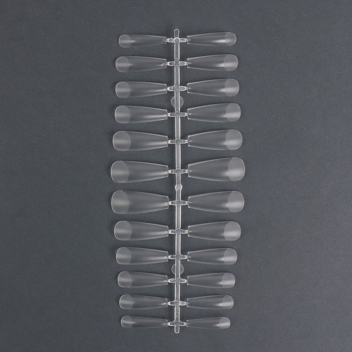 Гелевые типсы для наращивания ногтей, 240 шт, форма балерина, полное матовое покрытие, в контейнере, цвет прозрачный