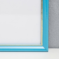 Фоторамка пластик 40х50 см, голубой с золотом (пластиковый экран)