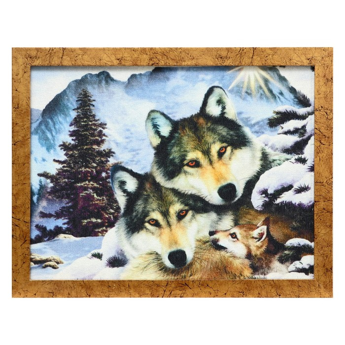 Гобеленовая картина "Семья волков" 34*44 см МИКС