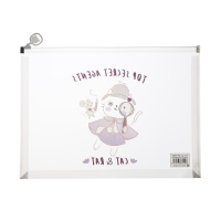 Папка-конверт на молнии формат А4, 180мкр, с рисунком "Звери", МИКС