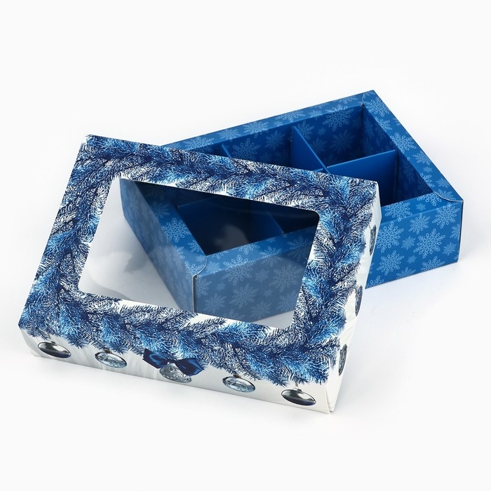 Коробка складная под 6 конфет &laquo;Морозная роскошь&raquo;, 13.5 х 9.8 х 3.8 см, Новый год