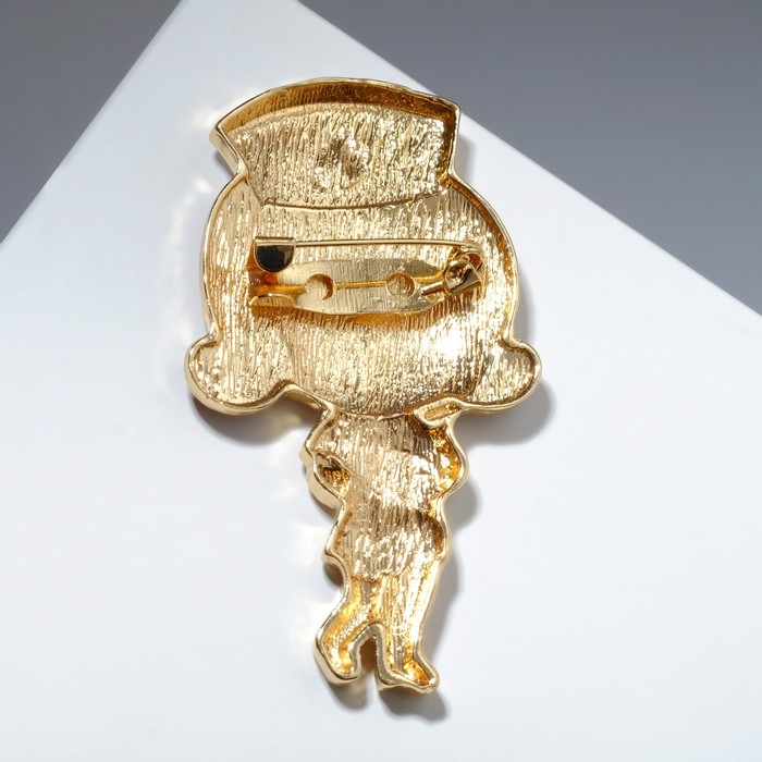 Брошь &laquo;Медсестричка&raquo; с журналом, цветная в золоте
