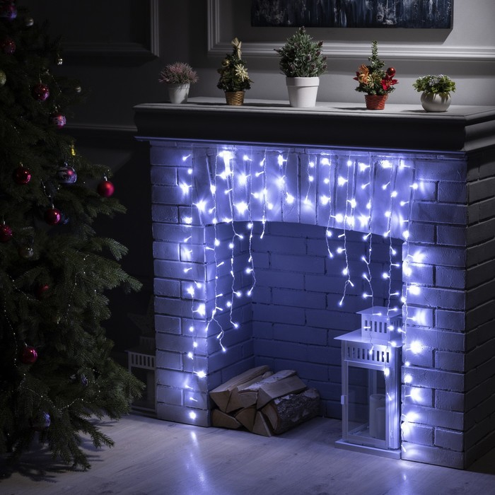 Гирлянда &laquo;Бахрома-арка&raquo; 1 &times; 1 м, IP20, прозрачная нить, 126 LED, свечение белое, 8 режимов, 220 В