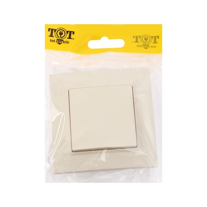 Выключатель проходной TOT Elegant, 10 А, 1 кл., скрытый, бежевый