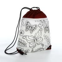 Мешок для обуви под раскраску &laquo;Бабочки&raquo; 34х40 см, спанбонд