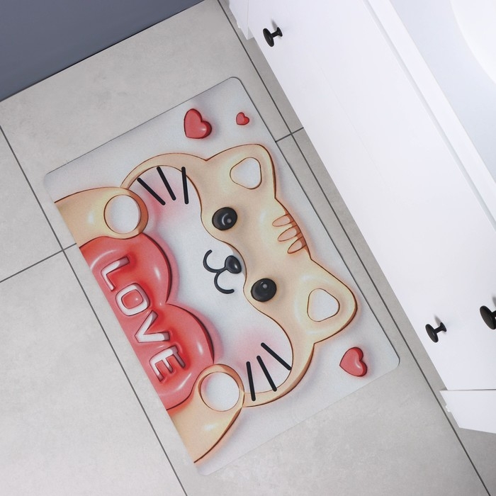 Коврик для дома Доляна Love, влаговпитывающий, 40&times;60 см