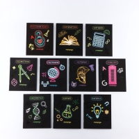 Набор тетрадей 48 листов, 10 предметов, внутренний блок №1 МИКС &laquo;1 сентября: Неон&raquo; Софт тач лам, 3D лак