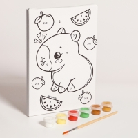 Картина по номерам для детей &laquo;Капибара и фрукты&raquo;, 21 х 15 см