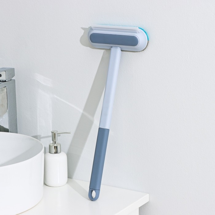 Щётка для окон Raccoon, длина 44 см, велюровая насадка 18,2&times;6,5 см, щётка для одежды 18,2&times;2 см, пластиковая щётка 2&times;14,5 см, силиконовый сгон 18,2 см