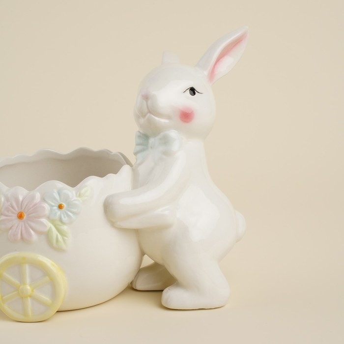 Конфетница керамическая SL Home &laquo;Лесные кролики&raquo;, 17,5&times;13&times;16,8 см, цвет белый