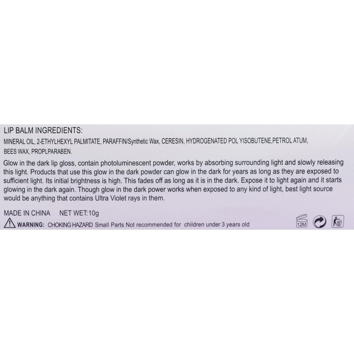 Бальзам для губ &laquo;Бокал&raquo;, микс цветов и ароматов, светящийся в темноте