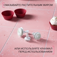 Набор плунжеров кондитерских Доляна &laquo;Герберы&raquo;, 3 шт, размеры цветков: 4,3 см, 4,8 см, 5,5 см