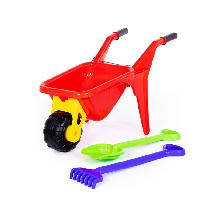 Песочный набор: тачка &laquo;Садовод&raquo;, лопата большая, грабли большие, цвета МИКС