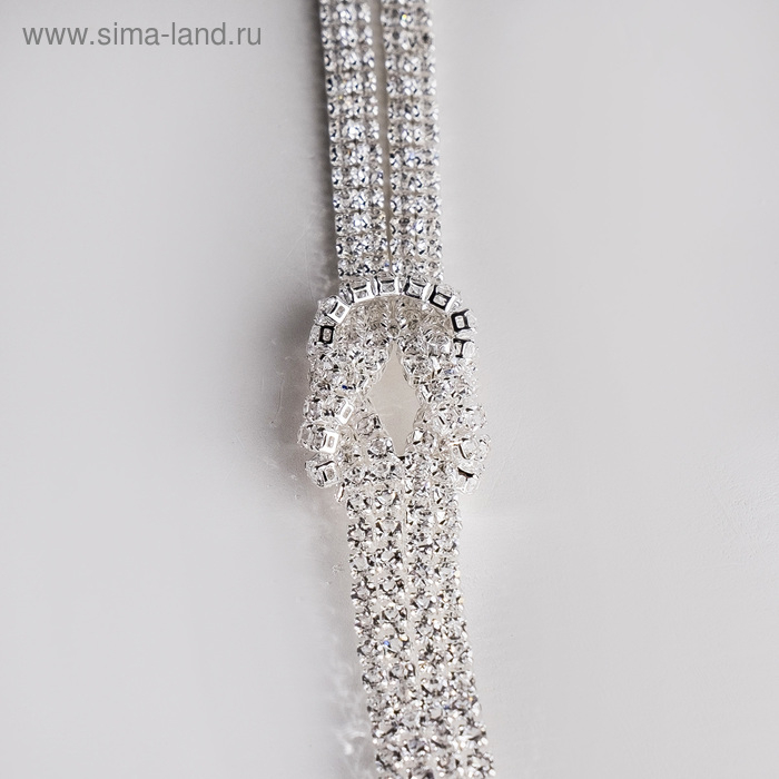 Набор 2 предмета: серьги, кулон &laquo;Элегантность&raquo; жгут, цвет белый в серебре, 42 см