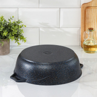 Жаровня &laquo;Гранит Star&raquo;, 4 л, d=30 см, стеклянная крышка, антипригарное покрытие, тёмно-синий