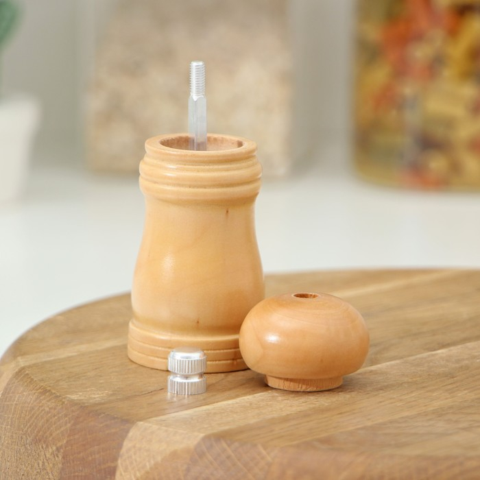 Мельница для специй Доляна &laquo;Дуновение леса&raquo;, 10,5&times;4,5 см, керамический механизм, цвет светлое дерево
