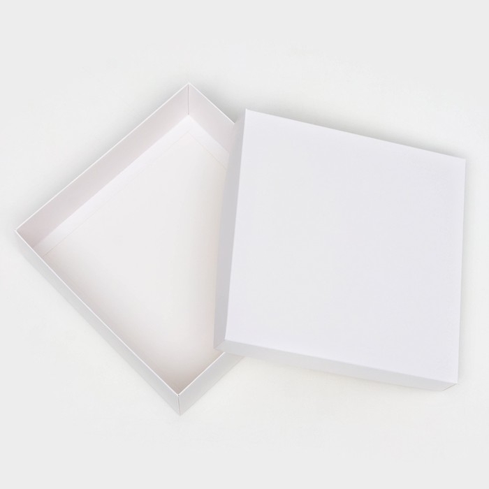 Коробка подарочная складная, упаковка, крышка-дно, белая, 20 х 20 х 6 см