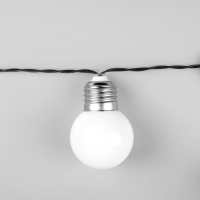 Гирлянда &laquo;Нить&raquo;, 2.7 м, с насадками в виде белых шаров, IP44, 10 LED, 8 режимов, солнечная батарея, тёмная нить, свечение тёплое белое