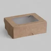 Коробка складная, крафт, 10&times;8&times;3.5 см, 0.24 л